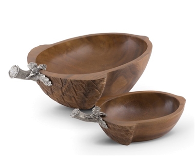 Large Rustic Acorn Nut Bowl by Vagabond House