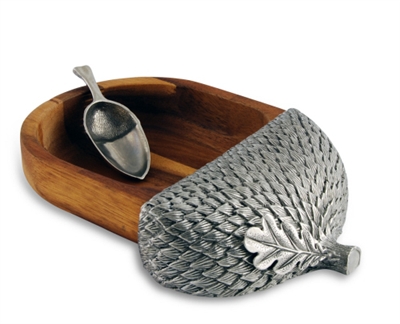 Wood Acorn Nut Bowl with Scoop by Vagabond House