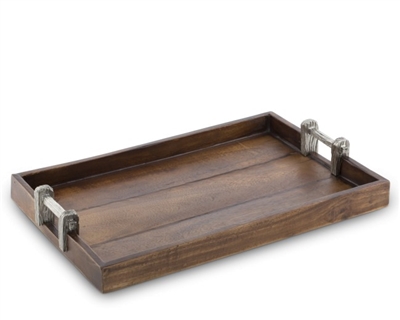 Wood Tray with Faux Bois Handles  by Vagabond House