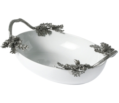 Acorn/Oak Leaf Stoneware Serving Dish by Vagabond House