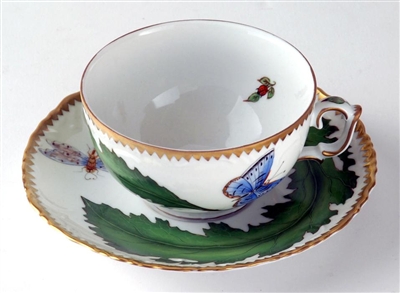 Green Leaf Cup & Saucer by Anna Weatherley