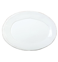 Lastra White Small Oval Platter by Vietri