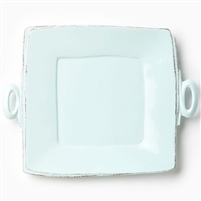 Lastra Aqua Handled Square Platter by VIETRI