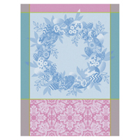 Le Jacquard Francais - LEJACQ-COUR-TEATL - Tea towel Easter Wreath Blue 24"x31" 100% cotton