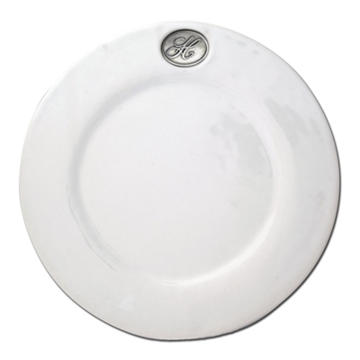 Monogram Stoneware Dinner Plate by Vagabond House