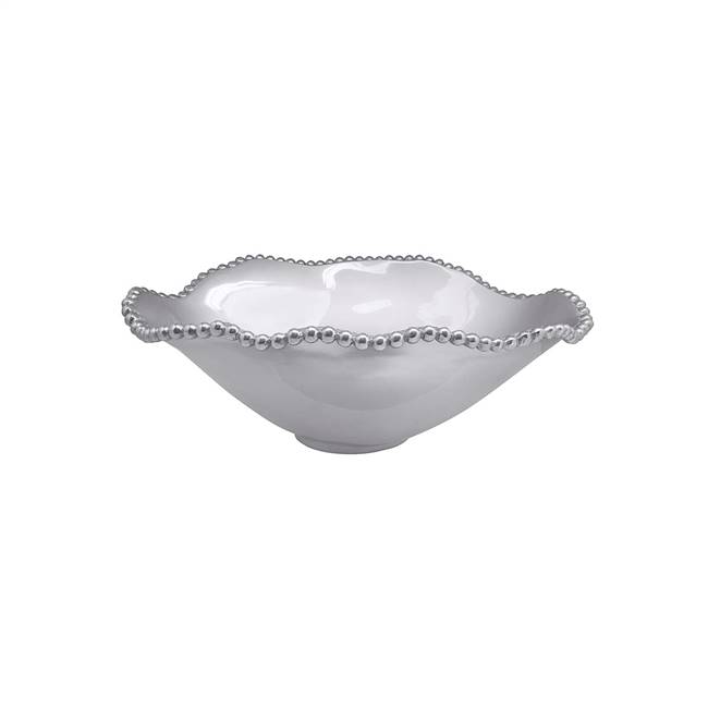 Pearled Oval Wavy Serving Bowl by Mariposa