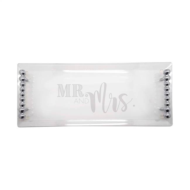 MR. & MRS. Pearled Acrylic Tray by Mariposa