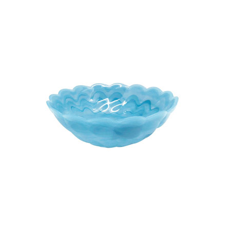 Mariposa - Alabaster Aqua Small Scallop Rim Bowl (Set Of 4)