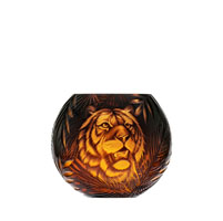 Moser - Beauty Vase with Tiger Engraving, 13 cm