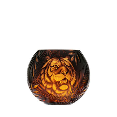 Moser - Beauty Vase with Tiger Engraving, 13 cm