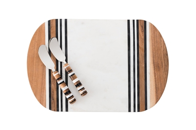 Stonewood Stripe Serving Board & Spreaders by Juliska