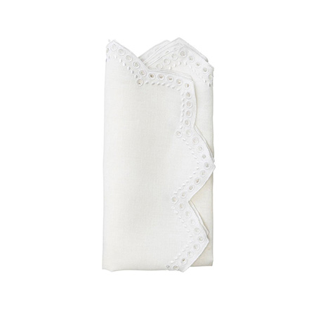 Kim Seybert - Tapestry Napkin in White - Set of 4