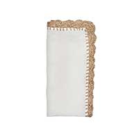 Kim Seybert - Shell Edge Napkin in White & Natural - Set of 4