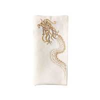 Kim Seybert - Imperial Dragon Napkin in White, Gold & Silver - Set of 4