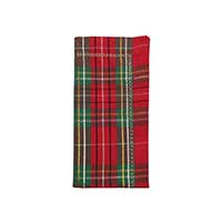 Kim Seybert - Xmas Plaid Napkin in Red, Green & Gold - Set of 4