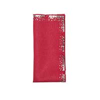 Kim Seybert - Louxor Napkin in Red & Silver - Set of 4