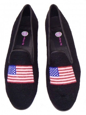 ByPaige - American Flag Needlepoint Loafers for Men