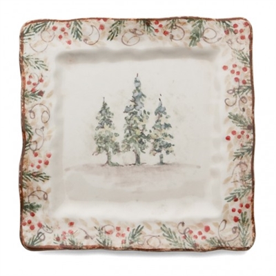 Natale Square Plate by Arte Italica