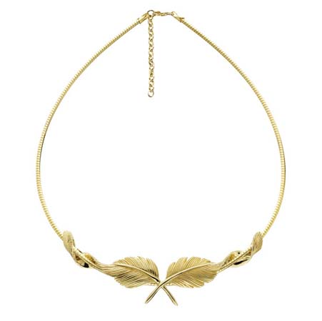 Feather Necklace with Omega by Grainger McKoy