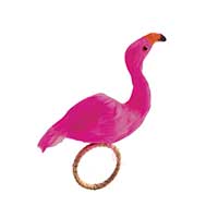 Kim Seybert - Flamingo Napkin Ring in Pink & Orange - Set of 4