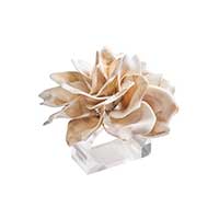 Kim Seybert - Dahlia Napkin Ring in Ivory - Set of 4