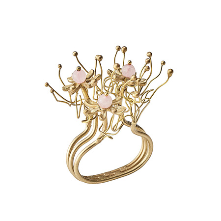 Kim Seybert - Flora Napkin Ring in Blush & Gold - Set of 4