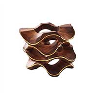 Kim Seybert - Pavilion Napkin Ring in Brown & Gold - Set of 4