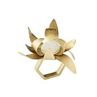Kim Seybert - Sunflower Napkin Ring in Gold & Crystal - Set of 4