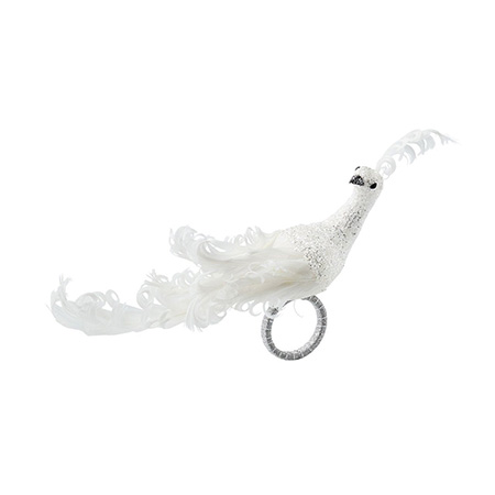 Kim Seybert - Frost Bird Napkin Ring in White & Silver - Set of 4