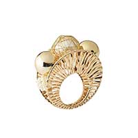 Kim Seybert - Regent Napkin Ring in Ivory & Gold - Set of 4