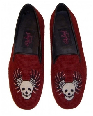 ByPaige - Skull with Wings Needlepoint Loafers for Men