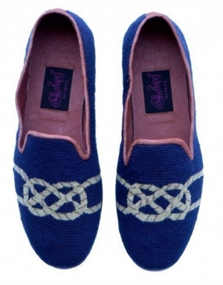 ByPaige - Knot on Navy Needlepoint Loafers for Men