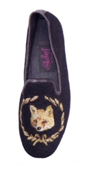 ByPaige - Fox on Black Needlepoint Loafers for Men