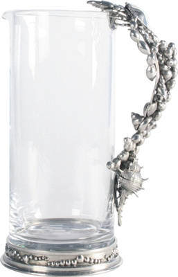 Marine Life Glass/Pewter Pitcher- Vagabond House