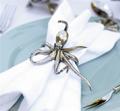 Pewter Octopus Napkin Ring by Vagabond House