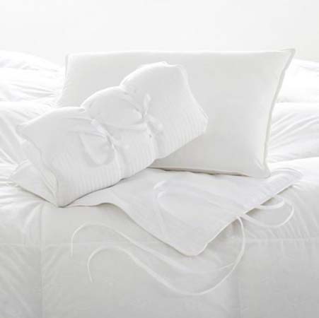 Down White Travel Pillow with Cover by Scandia Home