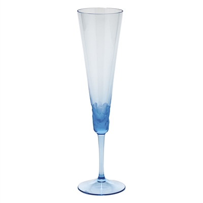 Pebbles Aquamarine Champagne Glass by Moser