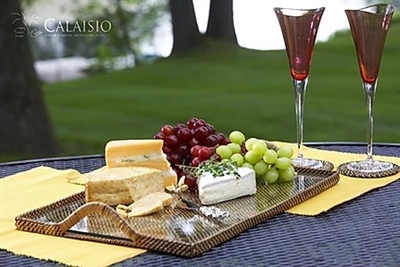 Rectangular Serving Tray with Glass Bottom by Calaisio Medium