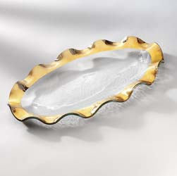 Ruffle 14.50" x 9.50" Oval Platter by Annieglass