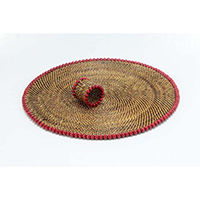 Round Placemat with Beads Red - Set of 4 by Calaisio