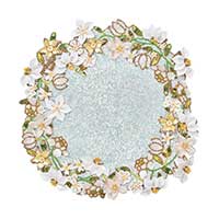 Kim Seybert - Gardenia Placemat in Sky, White & Yellow - Set of 2