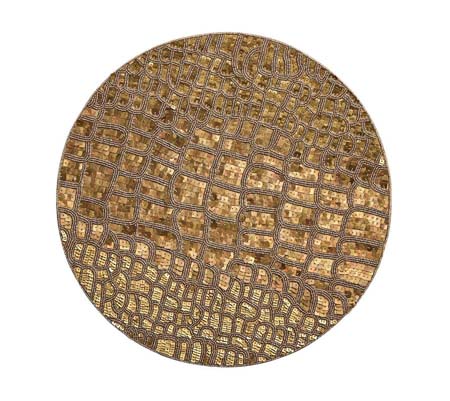 Beaded Croco Placemat in Gold, Set of 4 by Kim Seybert