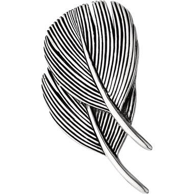 Double Dove Feather Pin Silver/Gold by Grainger McKoy