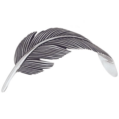 Gamecock Tailfeather Pin Silver/Gold by Grainger McKoy