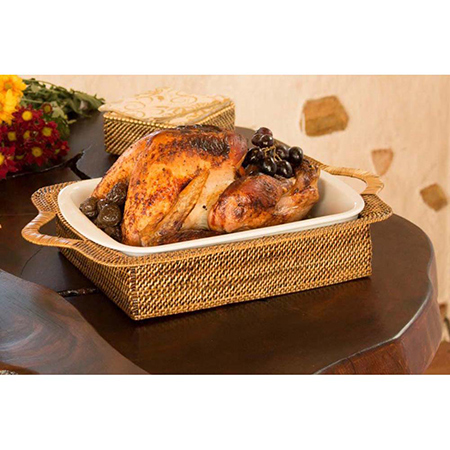 Rectangular Casserol Basket with Scalloped Handles by Calaisio