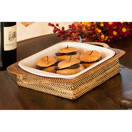 Square Baker Basket with Scalloped Handles by Calaisio
