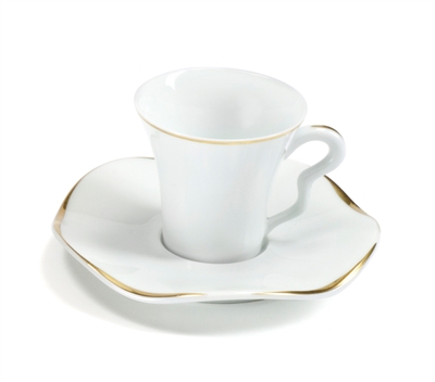 Etincelle Or Coffee Cup And Saucer by Medard de Noblat