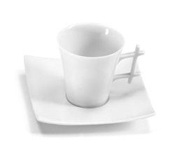 Oxygene Blanc Tea Cup and Saucer by Medard de Noblat