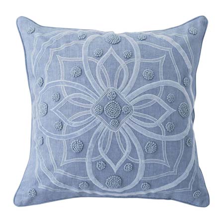 Berry & Thread Chambray 22" Pillow by Juliska