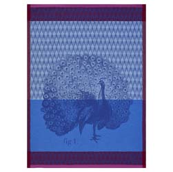 Planche Animaliere Paon Tea Towels (Pair) 24" x 31" by Le Jacquard Francais